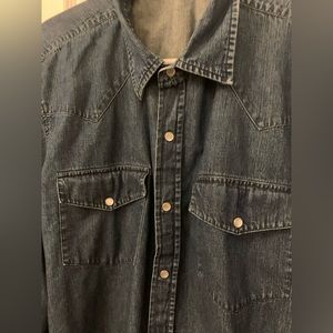 Vintage Western Jean Shirt Pearl Snaps